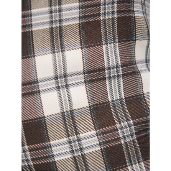 REFORMATION 90s Plaid Check Recycled High Rise Ankle Crop Straight Leg Trouser 8 - Picture 7 of 7